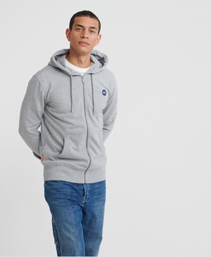 Superdry Collective Cipzár Férfi Kapucnis Pulóver Szürke | XYATQ7206